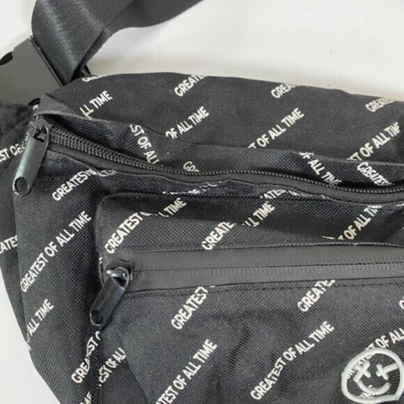 "GREATEST OF ALL TIME" Black White Men's Fanny Pack Waist Bag Belt Bag - Picture 3 of 6